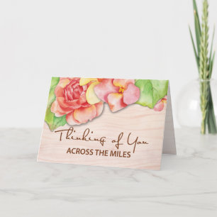 Thinking of You Across the Miles Rose Flowers Card