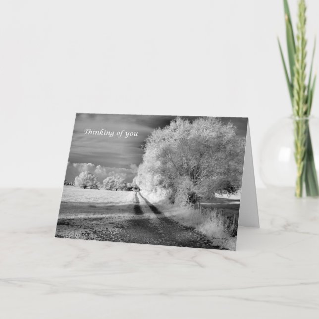 Thinking of You Across the Miles Tree and Field Card (Front)