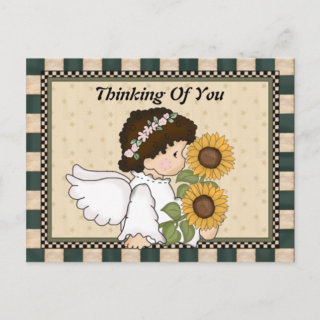 Thinking Of You Angel Postcard (Front)