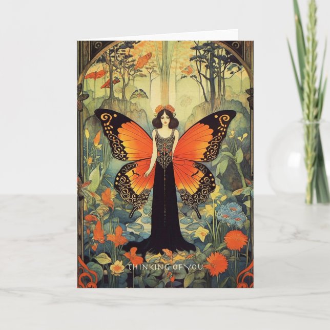 Thinking of You - Art Nouveau Card (Front)
