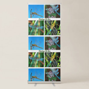 Thinking Of You Artistic Dragonfly Collage Retractable Banner