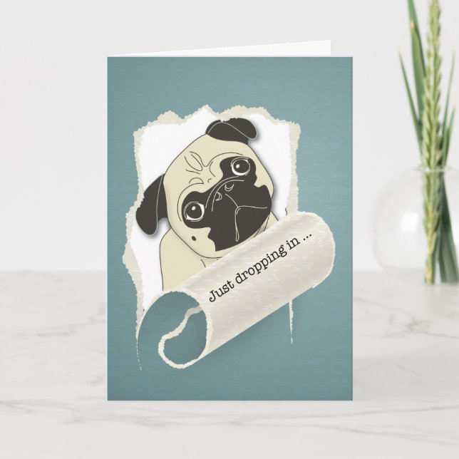 Thinking of You at College, Pug Dog Card (Front)