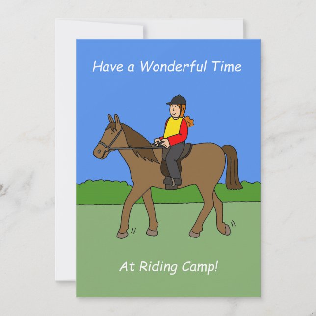 Thinking of You at Horse Riding Camp Thank You Card (Front)