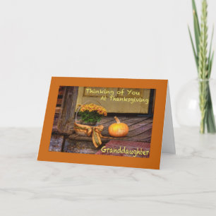 Thinking of you at Thanksgiving Granddaughter Card