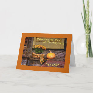 Thinking of You at Thanksgiving, Teacher Card