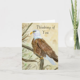 Thinking of You Bald Eagle Watercolor  Card