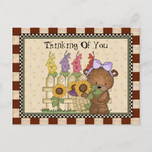 Thinking Of You Bear Postcard