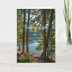 Thinking of You Beautiful Lake Camping Forest Tree Card