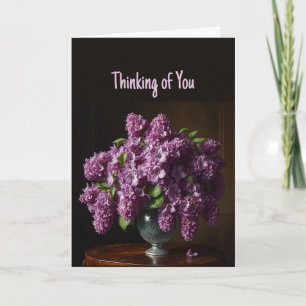 Thinking of You Beautiful Lilac Sprays of Flowers Card