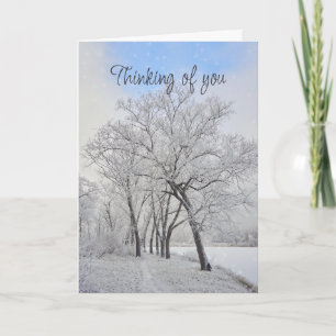 Thinking of You Beautiful Winter Trees Forest Card