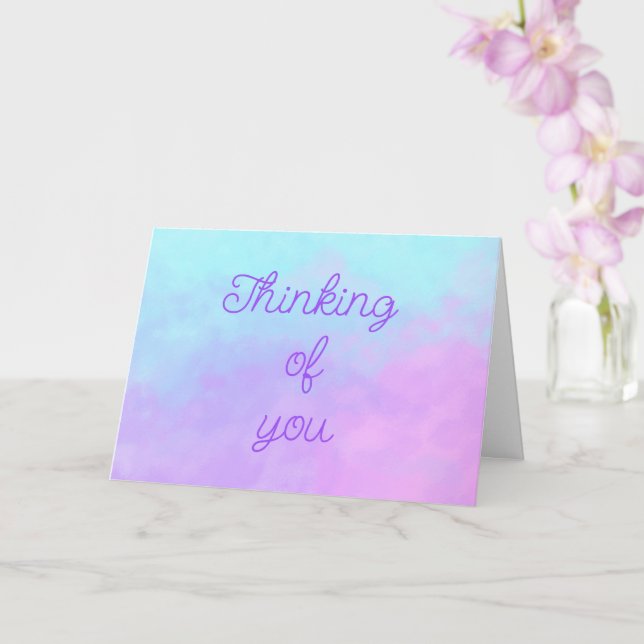 Thinking of You Blank Greeting Card (Orchid)