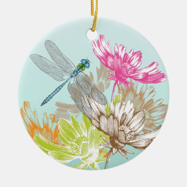 Thinking of You Blue Dragonfly Ornament (Front)