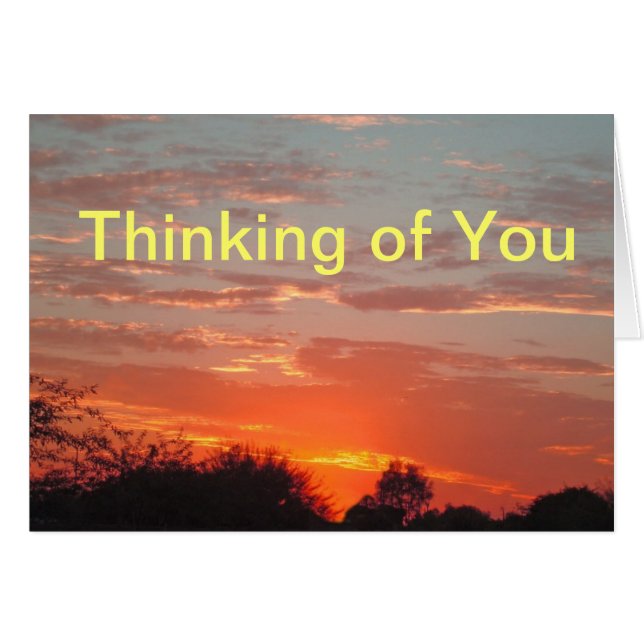 Thinking of You Bright Orange Sunset Photo (Front Horizontal)