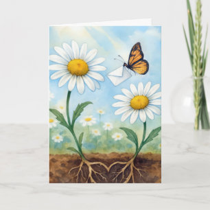 Thinking of You Butterfly Delivering Mail Card
