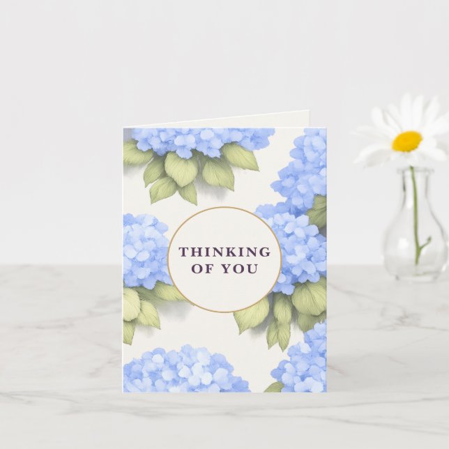 Thinking of You Card | Blue Hydrangea Floral (Small Plant)