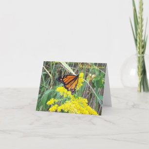 Thinking of You card - flowers with butterfly