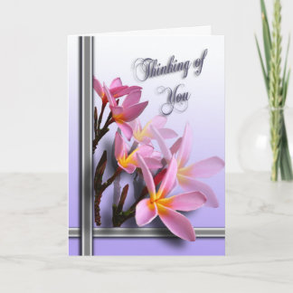 Thinking of you card - Pink Frangipani
