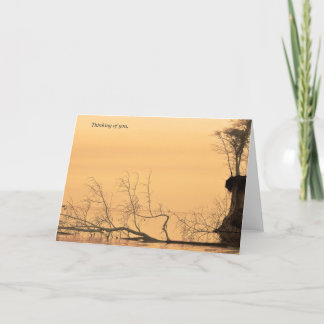 Thinking of you card sepia water photograph