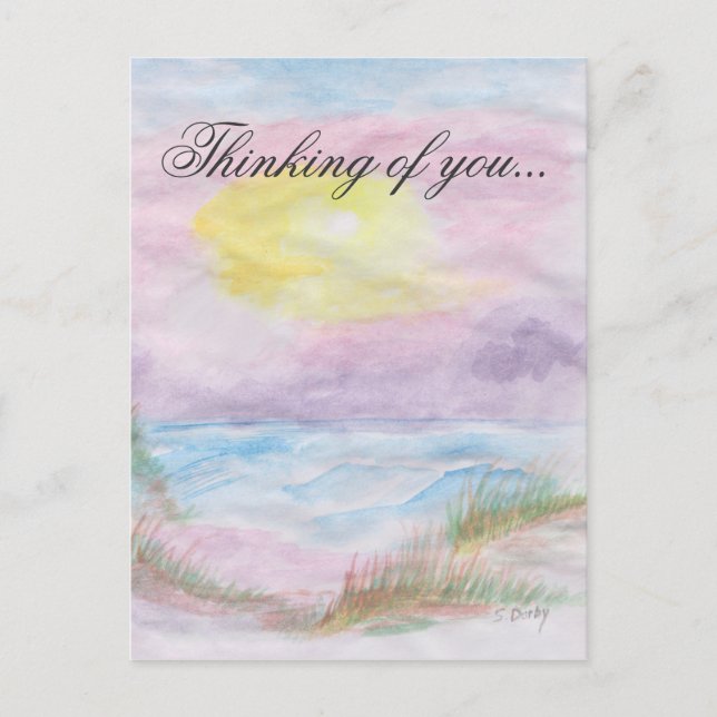 "Thinking Of You" Card ~ Sunset Scene (Front)