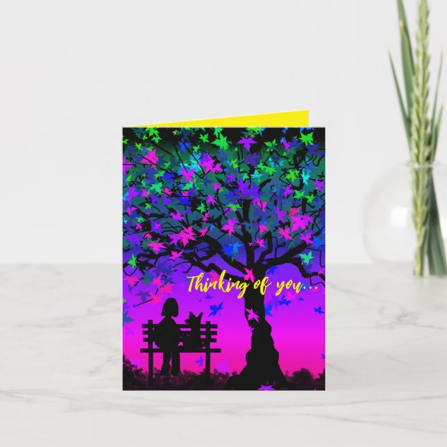 Thinking Of You Card Sunset With Dog (Front)