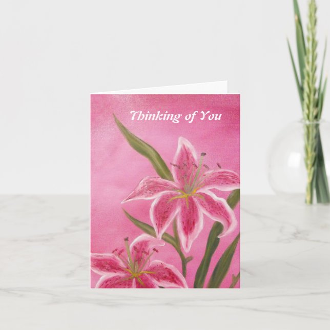 Thinking of You Card with Lilies (Front)