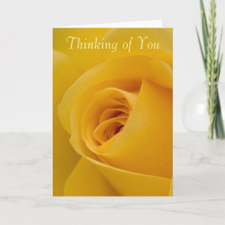 Thinking of you Card - Yellow Rose Flower