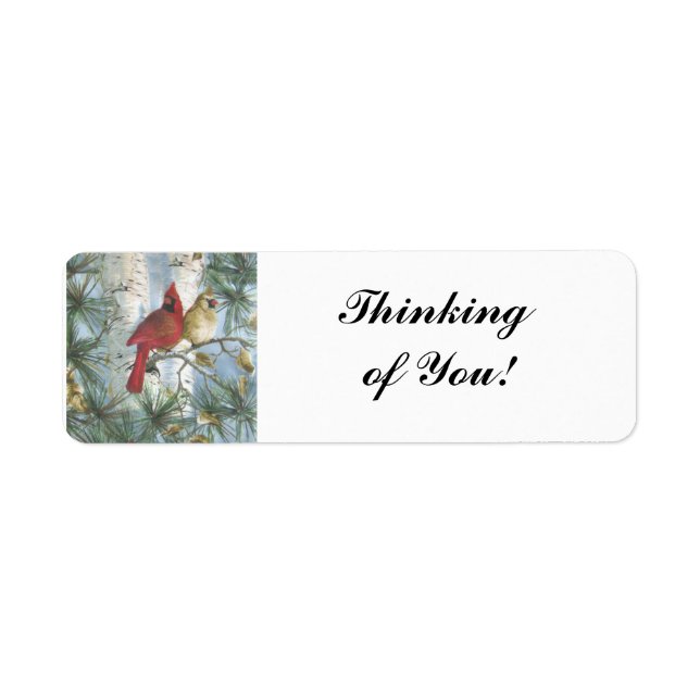THINKING OF YOU-CARDINALS- RETURN ADDRESS LABELS (Front)