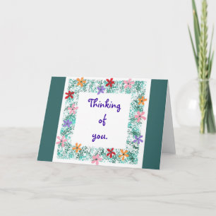 Thinking of you, cards with flower border