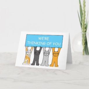 Thinking of You Cartoon Cats Card