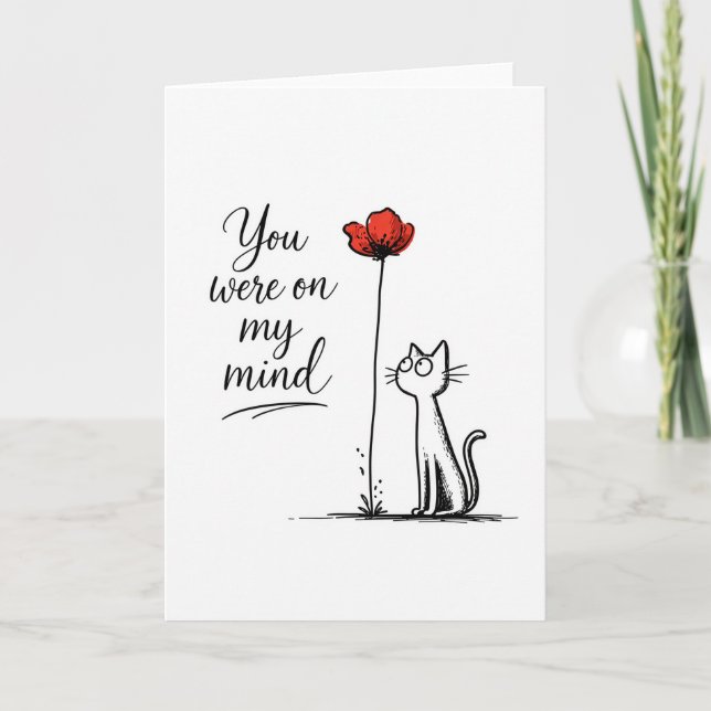 Thinking of You Cat Lover Greeting  Card (Front)