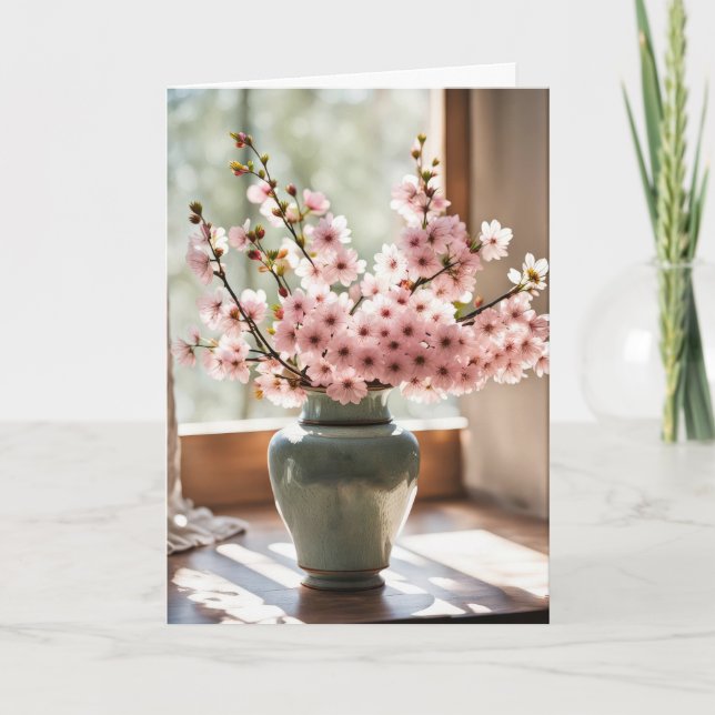 Thinking of You Cherry Blossoms Card (Front)