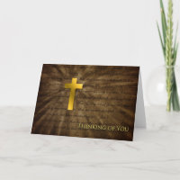 Thinking of You - Christian Gold Cross -