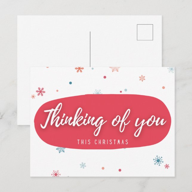 Thinking Of You Christmas Postcard (Front/Back)