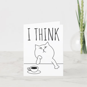THINKING OF YOU COFFEE CAT GREETING CARDS