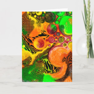 Thinking of You   Colourful Abstract Fluid Art Car Card