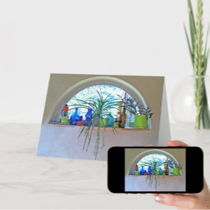 Thinking of You Colourful Bottles Window Watercolo Card