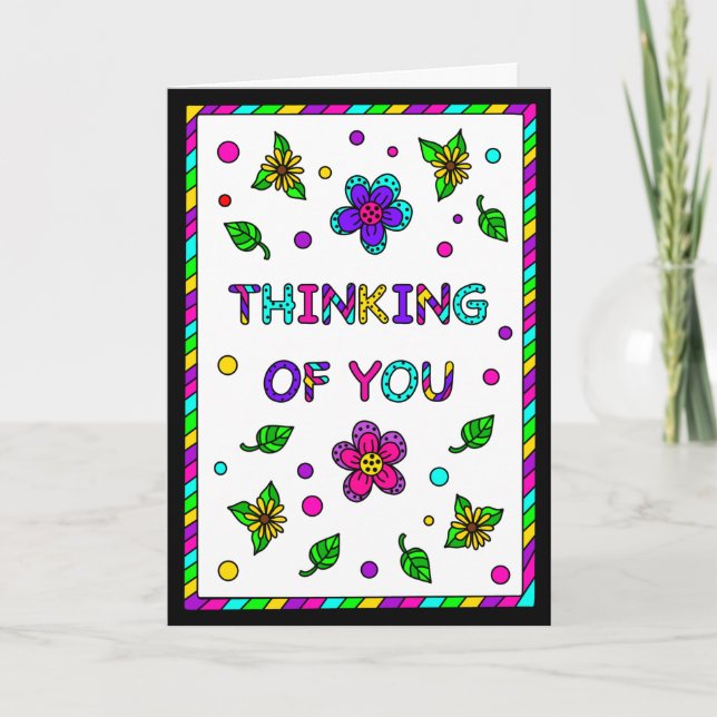 Thinking of You | Colouring Page Inside   Card (Front)
