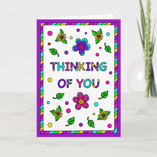 Thinking of You | Colouring Page Inside   Card (Front)
