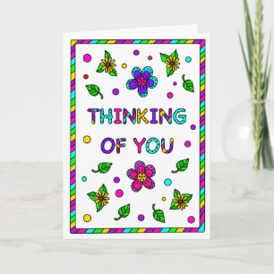Thinking of You Colouring Page Inside Card