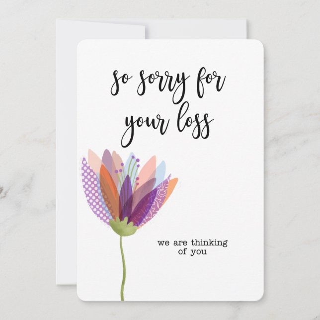 thinking of you condolences bereaved loss loved holiday card (Front)