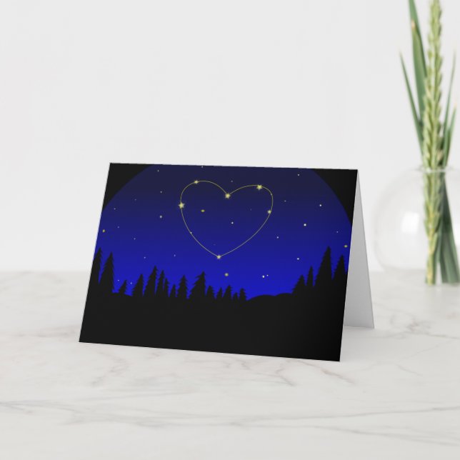 Thinking of You Constellation Heart Sky Card (Front)