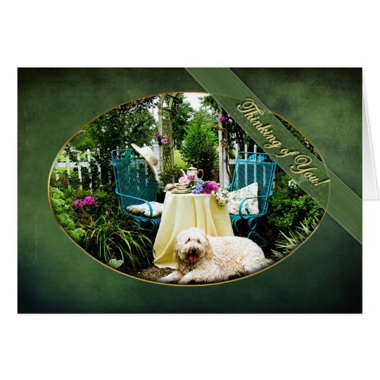 THINKING OF YOU -COTTAGE GARDEN - Dog - TeaTime Card