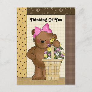 Thinking Of You Country bear postcard