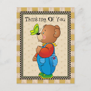 Thinking Of You Country Bear postcard