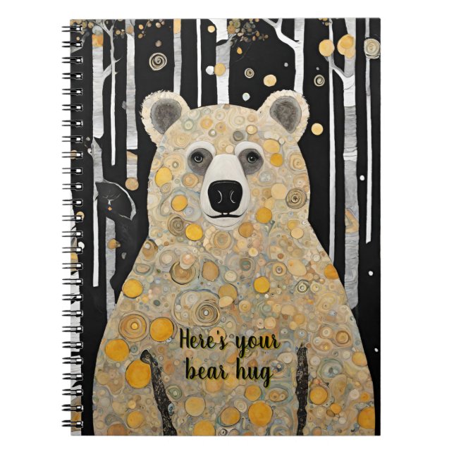 Thinking of You Cute Bear Hug Notebook (Front)
