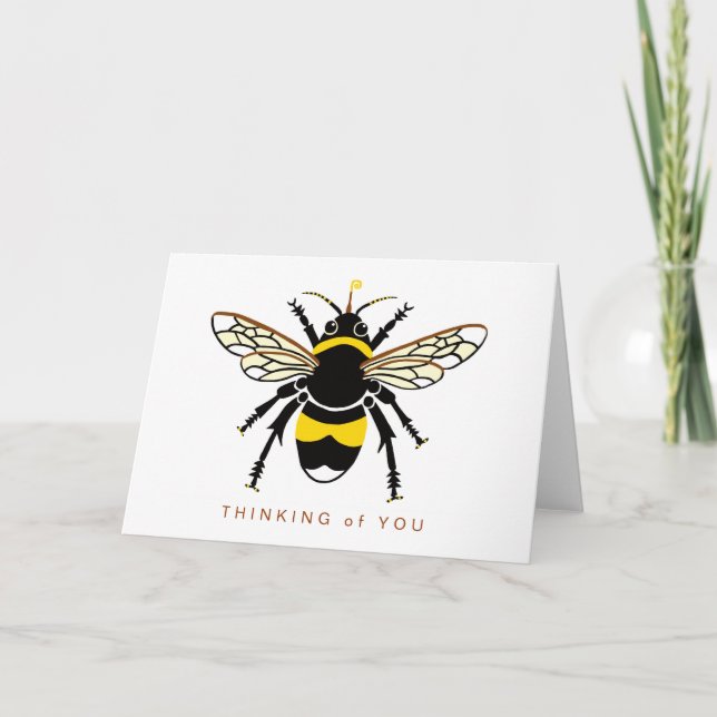 Thinking of you! Cute  BEE- Wildlife - Nature Card (Front)