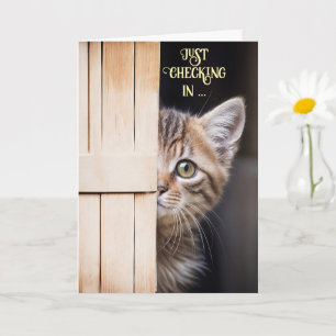 Thinking of You Cute Cute Shy Kitty Fun Card