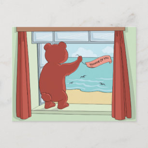Thinking of You Cute Teddy Bear Missing You Art Postcard