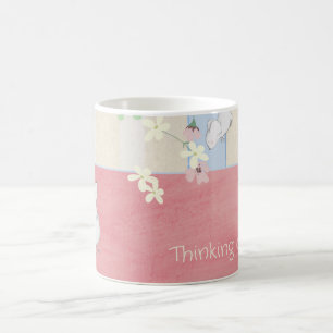 Thinking of You Cute White Mice Coffee Mug