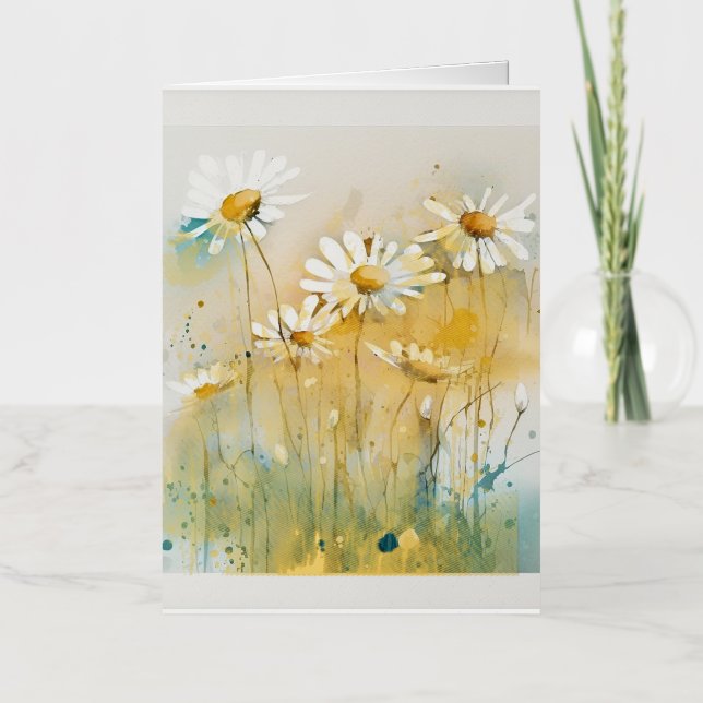 Thinking of you Daisies Foil Greeting Card (Front)